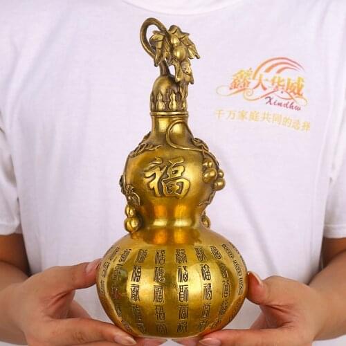 Enlightened copper gourd feng shui ornaments town house warding off evil spirits pure copper Baifu gourd