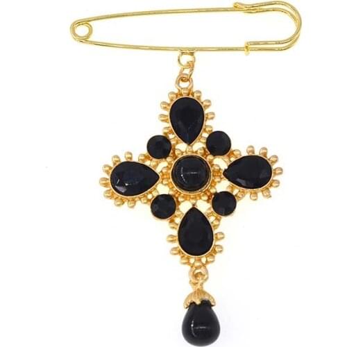 Lady Fashion Pins Big Crystal Colorful Large Brooch Pins and Brooches Wedding Jewelry Corsage Dress Coat Accessories