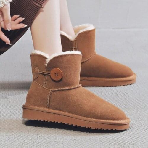 Winter Hairy Fur Women Cow Suede Snow Boots Indoor Comfy Sole Soft Cotton Plush Flat Loafers Shoes Zapato De Mujer Botas New 40