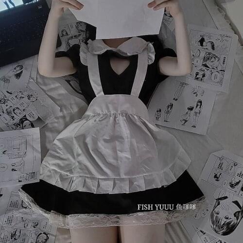Japanese Lolita Dress Women Kitty Maid Cosplay Kawaii Lingerie Apron Servant Costumes Sexy Erotic Role Play Cute Lolita Clothing