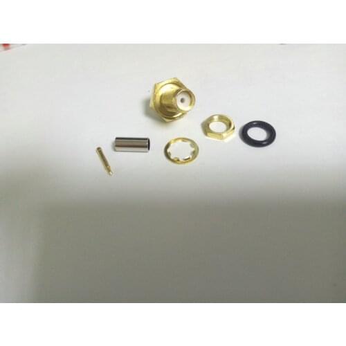 100pcs RF electrical Coaxial Connector RP-SMA Jack(male pin) waterproof bulkhead O-ring connector for RG316 RG174 LMR100 cable