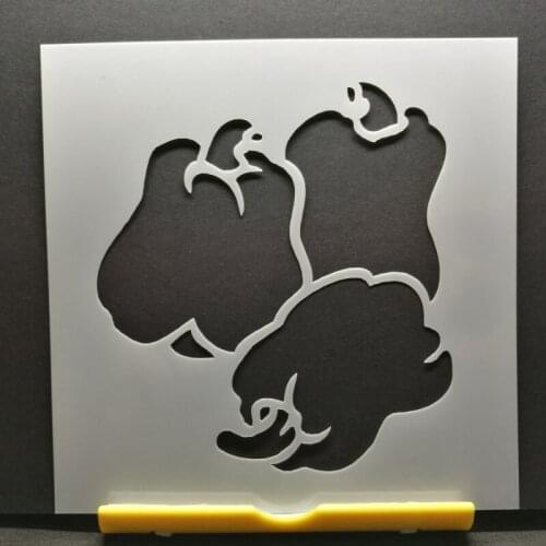 13*13 Green pepper Layering Stencils graffiti hand copied board hollowed out diy photo album graphic spray painting tool