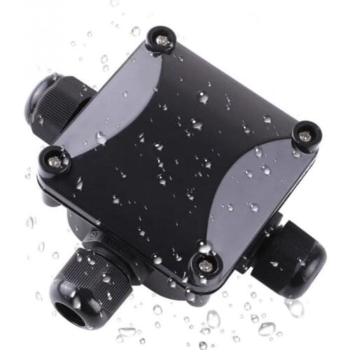 3 Way Outdoor Waterproof ABS Plastic Cable Wire Connector Gland Electrical Junction Box IP68