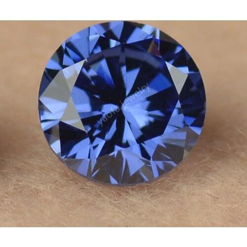 4~15mm 5A Tanzanit-e Dark Blue Color Cubic Zirconia Brilliant Cut Round Shape Synthetic Zircon Loose CZ Gems Stone For Jewelry