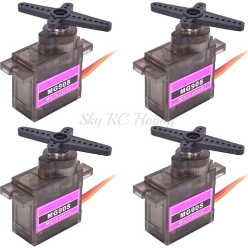 4pcs/lot MG90S Metal gear 9g Servo SG90 Micro Servos For RC Helicopter Plane Boat Car Toys Parts MG90 9G