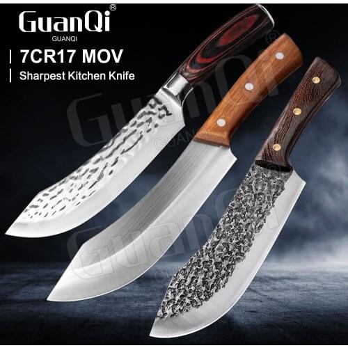 7 Inch Handmade Forged Kitchen Knife for Meat Fish Fruit Vegetables Slicing Cleaver Butcher Knifes Stainless Steel Boning Knives