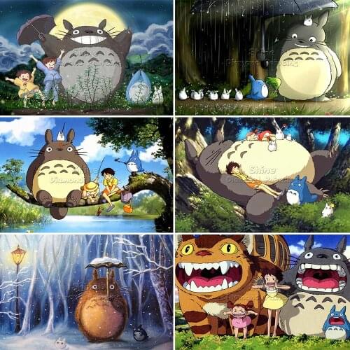 Diamond Painting Cartoon My Neighbor Totoro Mosaic Anime Landscape Art 5D DIY Square Round Cross Stitch Embroidery Home Decor