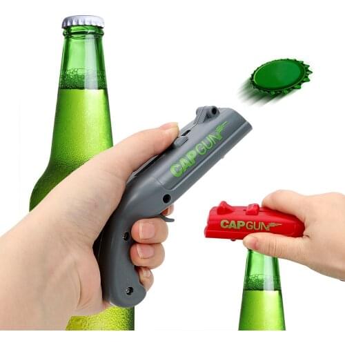 HILIFE Bar Tool Can Openers Spring Cap Catapult Launcher Gun shape Creative Beer Bottle Opener Drink Opening Shooter