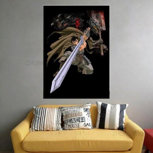 Berserk-Wall Canvas Painting Anime Art Picture Prints Home Wall Decor Living Room Decoration