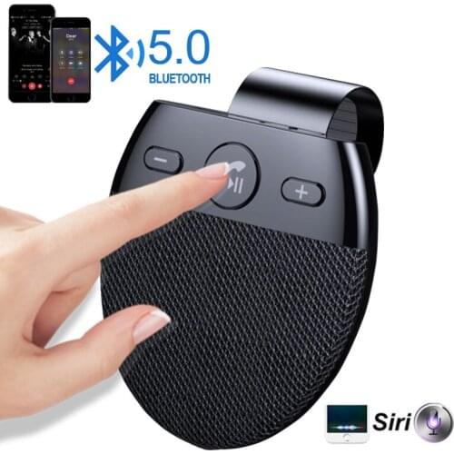 Wireless Speakerphone Handsfree Bluetooth 5.0 +EDR Car Speaker Sun Visor Clip Car Kit MP3 Music Player for IPhone Android