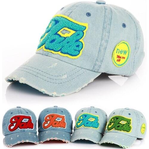 Children Kid Denim Casual Baseball Hats for Boy Girl Sunscreen Adjustable Baby Hat Hip Hop Kids Caps 1 2 3 4 5 6 7 8 9 10 Years