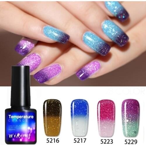 8 ml Thermal Nail Polish Temperature Color Changing Glitter Sequins Fast Dry Manicure Varnish Gradient Nail Lacquer