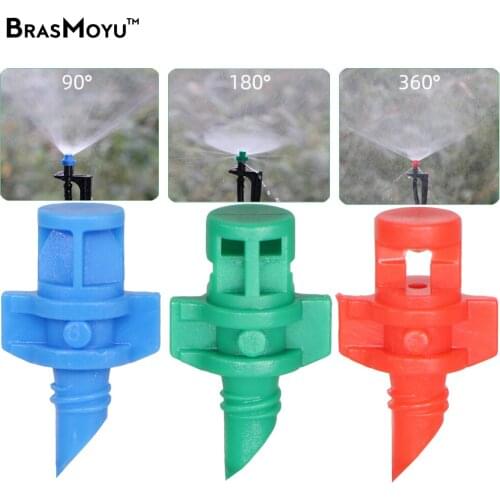 BRASMOYU 63PCS 90/180/360 Degree Refraction Nozzle Garden Sprinkler Agriculture Irrigation Plant Spray Mist Nozzle
