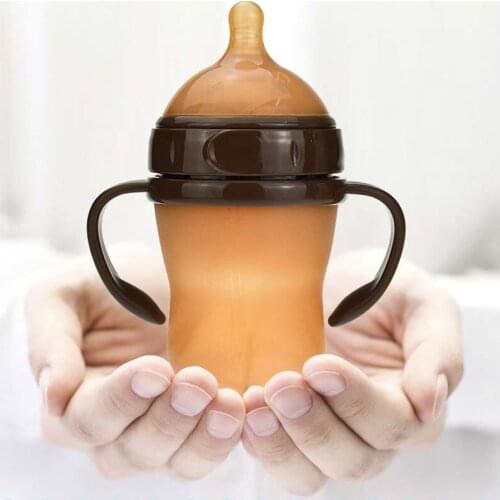 Brand Silicone Baby bottle PP Milk Feeding Bottle Wide Mouth Adjust Water Cup Hand Holder Shatter Proof Milk Bottles Baby Care