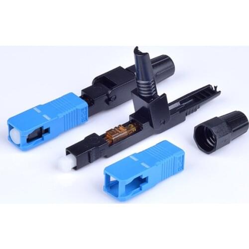 FTTH SC Quick Connector 100pcs Single Mode fiber optic SC UPC Fiber Optic Fast Connector