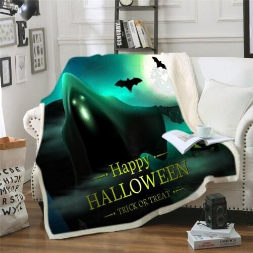 Halloween Pumpkin Blanket Flannel 3D Printing Soft And Warm Imp Witch Cotton Velvet Warm Home Bed Sofa Portable Cover Blanket