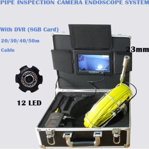 7in LCD Screen Digital Endoscope Camera Industrial Borescope Pipe System Inspection Drain Snake Camera 23mm Lens 12 LEDs
