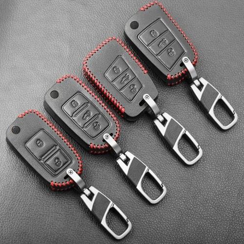 Leather Car Key Cover Case for VW Volkswagen Tiguan MK1 MK2 Magotan Passat B5 B8 Polo Golf 4 5 6 7 mk7 Jetta POLO Eos Scirocco