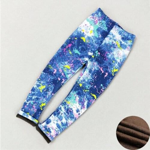 2021 New Autumn Winter Children Plush Thickening Leggings Printed Trousers 2-10 Years Warm Pants For Baby Boys Girls Cute Pants