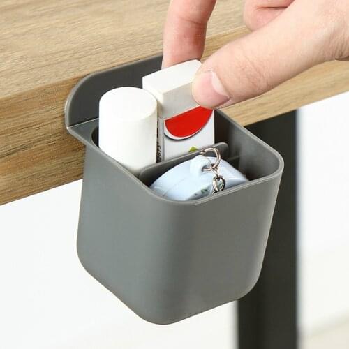 Mini Plastic Stationery Storage Box Simplicity Ruler Pen Pencil Container Paste Hanging Home Sundries Organize Tool Accessory