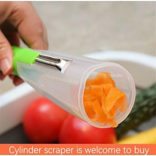 Multifunctional stainless steel storage type peeling knife, vegetable and fruit peeling belt storage box peeler kitchen tool