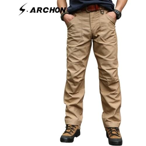 S.archon Outdoor Sports Camping Riding Hiking Tactical Pants For Men Four Seasons Multi-pocket Men Trousers