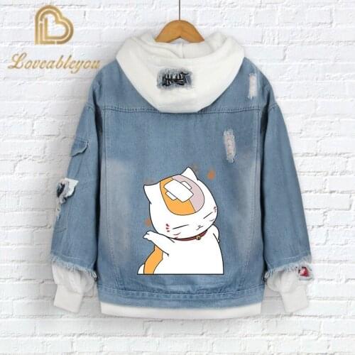 Natsume Friends Account Midoriya Shoto Todoroki Cosplay Hoodies Costumes Men Women Denim Zipeper Jacket Casual Sweatshirt Coat