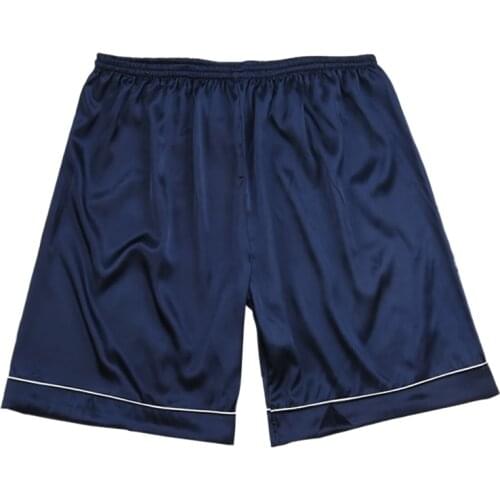 New Casual Loose Mens Satin Silk Pijama Shorts Summer Sleepwear Soft Boxer Underwear Pajama Sexy Nightwear Breathable Underpant