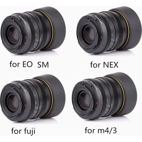 Kamlan lens 50mm F1.1 APS-C Large Aperture Manual Focus Lens For Canon EOS-M NEX Fuji X M4/3 Cameras With lens Hood