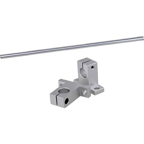 OD10mm 400mm Length Silver Vertical Linear Shaft Optical Axis & CNC Linear Rail Support Set of 3