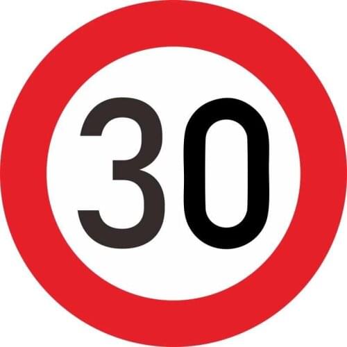 S50086# Personality PVC Decal Speed Limit 30KM Waterproof Car Sticker on Motorcycle Laptop Decorative