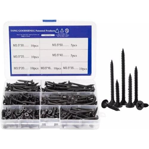 Woodworking Drywall Screw M3.5 Wood Screws Counter Sunk Flat Head Tapping Screws with Cross Recessed Carbon Steel Philips Screws