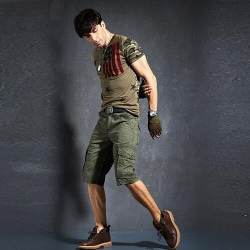 Multi-pocket Mens Thin Straight Cotton Cargo Shorts Summer Sports Riding Camping Climbing Breathable Tactical Short Trousers