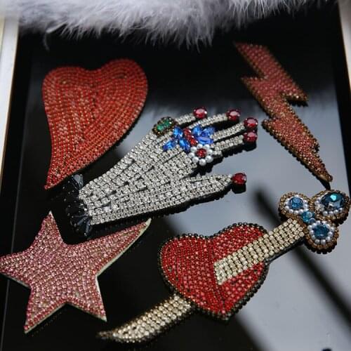 Heat star etc beaded patches applique patches for clothes fabric patch sewing accessories parches bordados embroidered patches