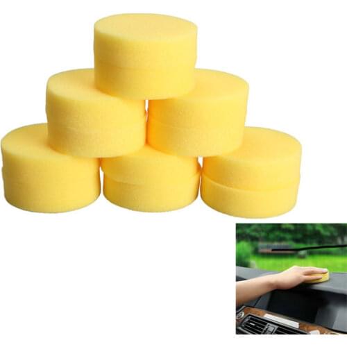 12PCS Wax sponges Round Car Polish Sponge Car Wax Foam Sponges Applicator Pads for Clean Car Cleaner Care Tools Glass Yellow