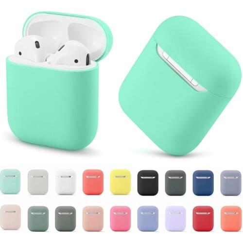 Liquid Soft Silicone Cases For Apple Air pods 1/2 Protective Bluetooth Wireless Earphone Cover For Apple air pods 2 Charging Box