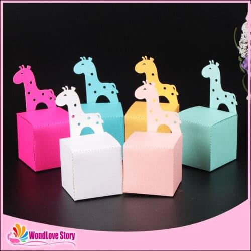 10pcs Cute Giraffe Candy Box Animal Baby Shower Favors Box Birthday Party Decoration Kids Birthday Party Supplies