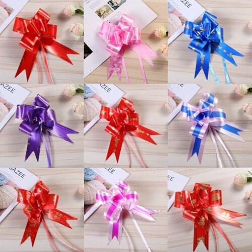 10pcs Pull Bow Gift Ribbons Flower Wrappers For Wedding Events Birthday Decoration New Year Christmas Gifts Decoration Craft Bow