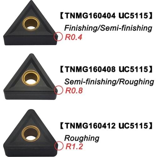 10PCS TNMG160404 TNMG160408 TNMG160412 UC5115 Carbide Inserts External Turning Tool TNMG CNC Lathe Cutter Tools For Cast Iron