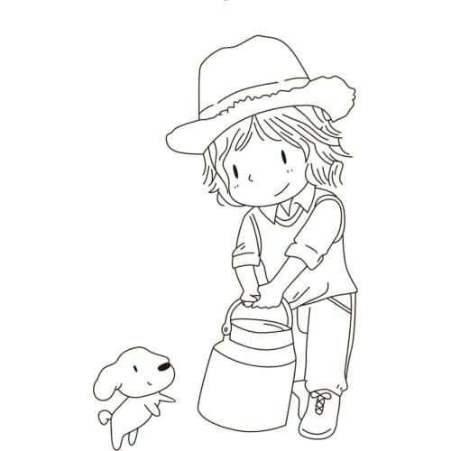 10x6 Boy with kettle New Transparent Clear Rubber Stamp Sheet Cling Scrapbooking Photo Album PaperCard DIY Craft