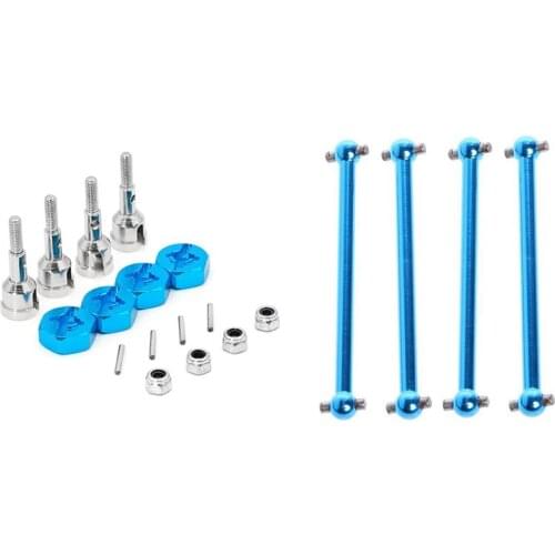 2 Set RC Car Upgrade Parts for WLtoys: 1 Set Wheel Conversion Set Axle & 1 Set F/R Metal Dogbone A959-07