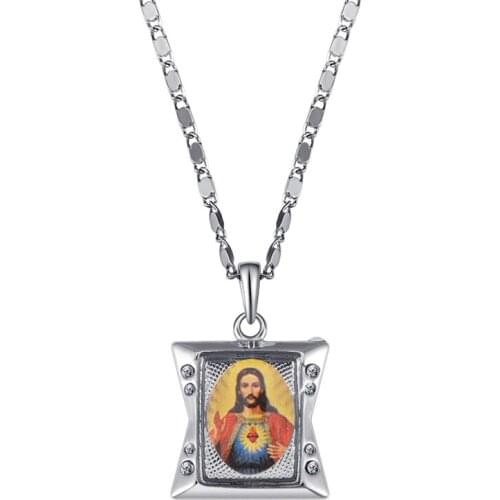 2020 New Fashion Blessed Catholic Virgin Mary Necklaces Women Fashion Vintage Round Religious Pray Pendant Party Gift Jewelry