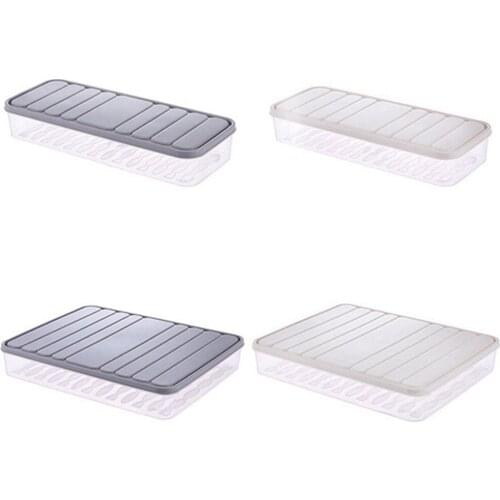 4 Pcs Set Refrigerator Food Preservation Storage Box Plastic Freezer Space Saver Food Container Organization Rack Kitchen Storag