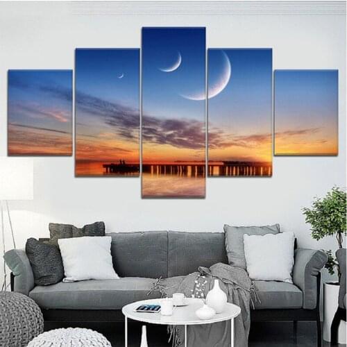 5pcs Diy Diamond Painting Moons landscape full square round Diamond Embroidery Cross Stitch diamond Mosaic Home DecorZP-2651