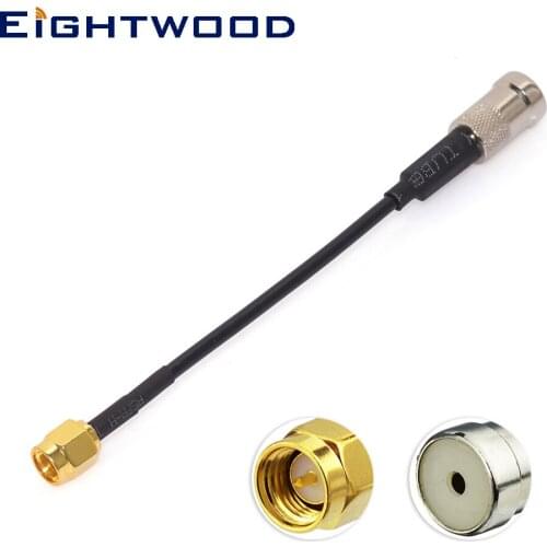 Eightwood Conversion DAB DAB+ FM AM Car Digital Radio Aerial Antenna Converter ISO to SMA Adapter Crimp RG174 Cable for Auto DAB