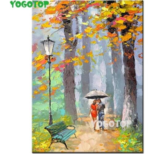 DIY Diamond Painting Romantic Couple Autumn Scenery Square Round Drill 5D Embroidery Mosaic Rhinestones Handmade Gift YY4992