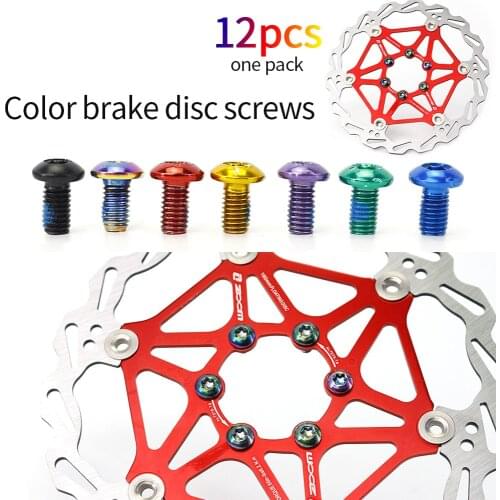 Mountain Bike Disc Screw 12 Pcs Alloy Steel Disc Brake Pad Screw T25 M5*10 Bicycle Accessories