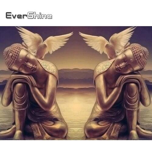 Evershine Diamond Painting Religion Zen Diamond Mosaic Portrait Crystal Painting Diamond Embroidery Buddha Icon Cross Stitch Kit