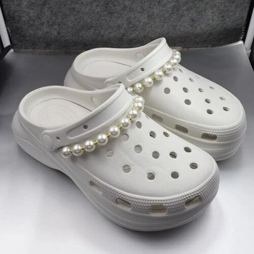 Hot Sale DIY Pearl Shape Style Chains Croc Charms Girlish Pretty Multiple Choices Shoes Accessories One Pair Shoes Decorations