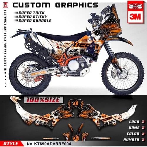 KUNGFU GRAPHICS Motorcycle Personalised Sticker Vinyl Wrap Deco for 690 Adventure Rally Raid EVO2 (Style no. KT690ADVRRE004)